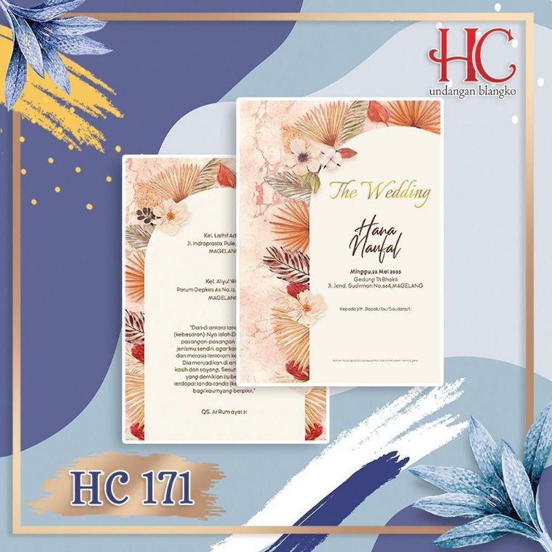 

Undangan Pernikahan Simple Elegan dan Murah Seri HC 170
