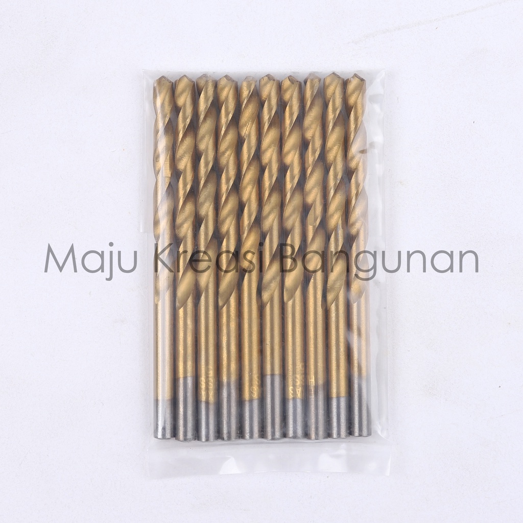 Mata Bor Besi Baja Kuning 5mm 5 mm Kuningan Twist Drill Titanium