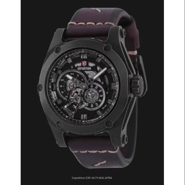 Jam Tangan Pria Expedition E 6679 M LIMITED EDITION Black Dark Brown Automatic Original 48mm hepy