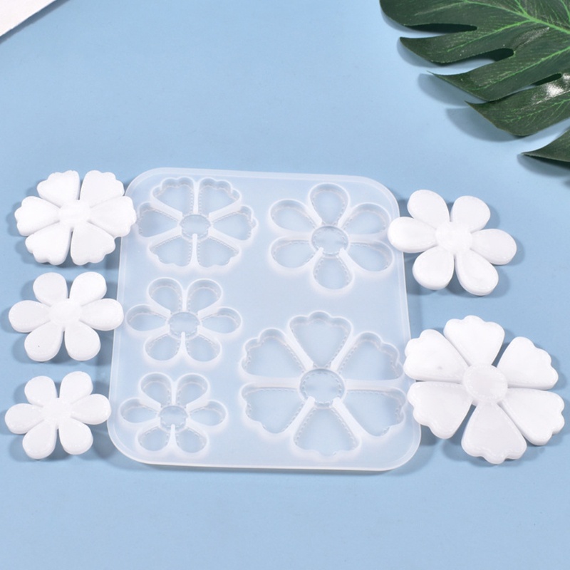 SIY  Crystal Epoxy Resin Mold Five Petals Listing Pendant Silicone Mould DIY Crafts Flower Jewelry Making Tool