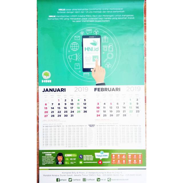 

TERMURAH KALENDER 2019 HNI HPAI 100%ORIGINAL