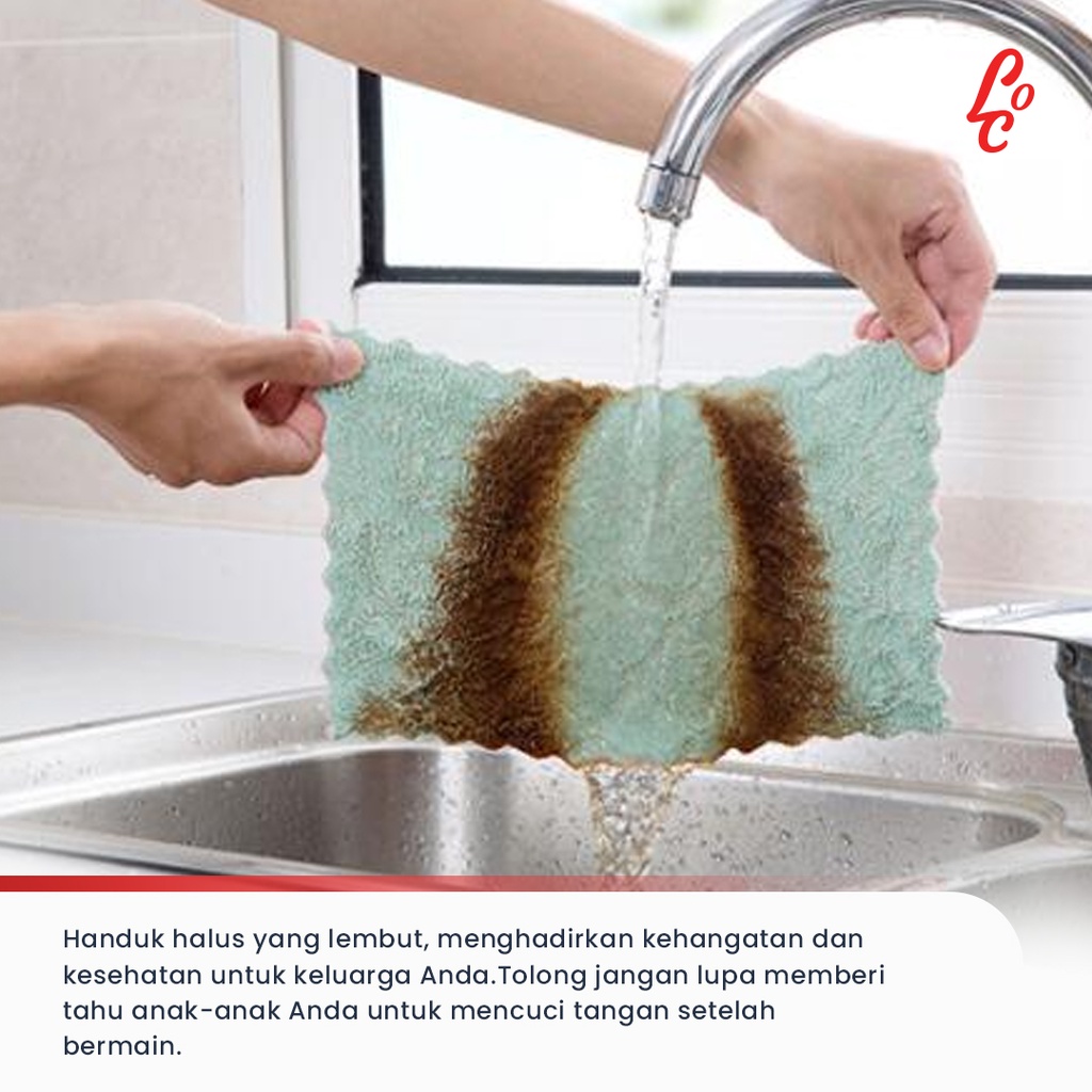 Kain Lap Serbet Piring Pembersih Super Clean Anti Minyak Serap Air Bahan Microfiber