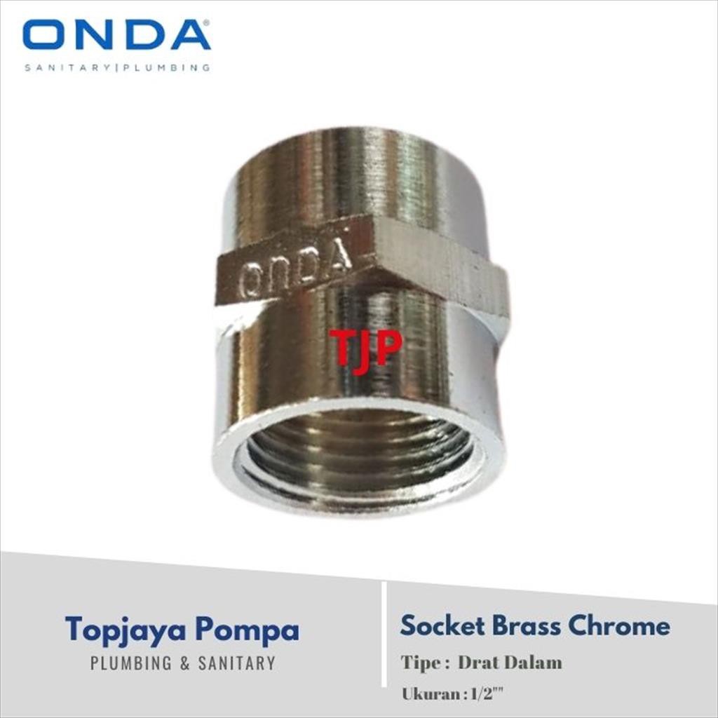 SOCKET BRASS CHROME ONDA 1/2&quot;