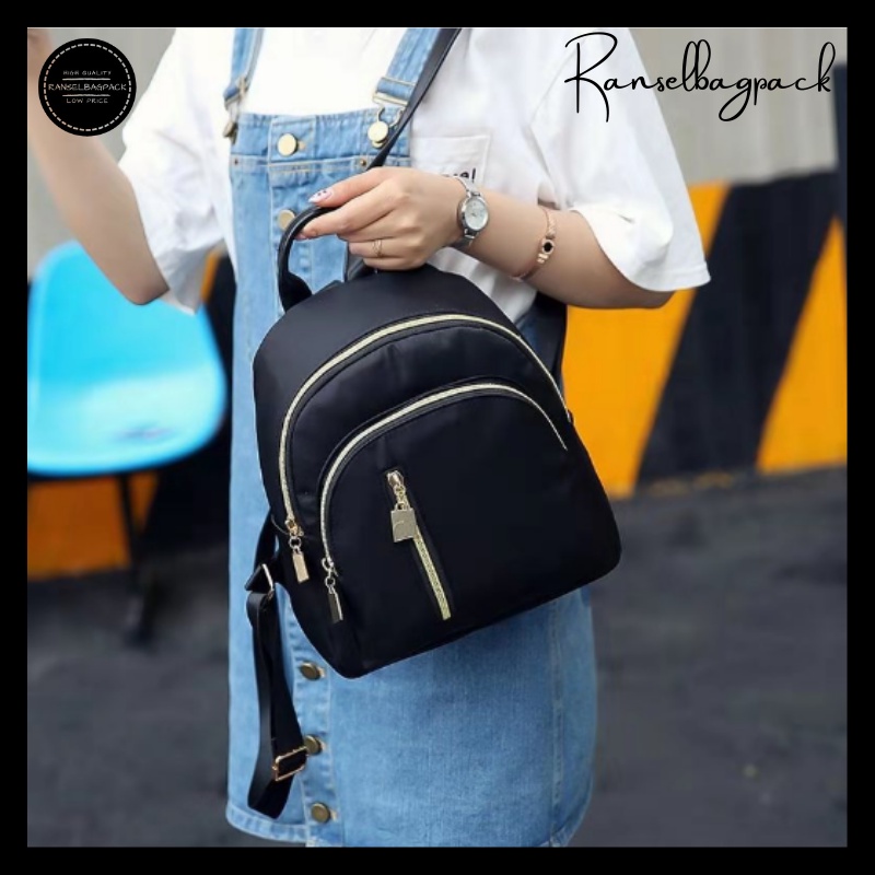 Tas Ransel Wanita - Tas Sekolah Kuliah Travel Remaja Dewasa Model Fashion Korea Backpack Stylish Kekinian Multifungsi Punggung Kualitas Bagus Mini Import Lokal Original Anti Air Perempuan Cewek