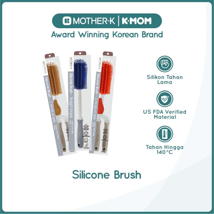 Mother-K Silicone Brush 2 Kinds of Sets Sikat Botol