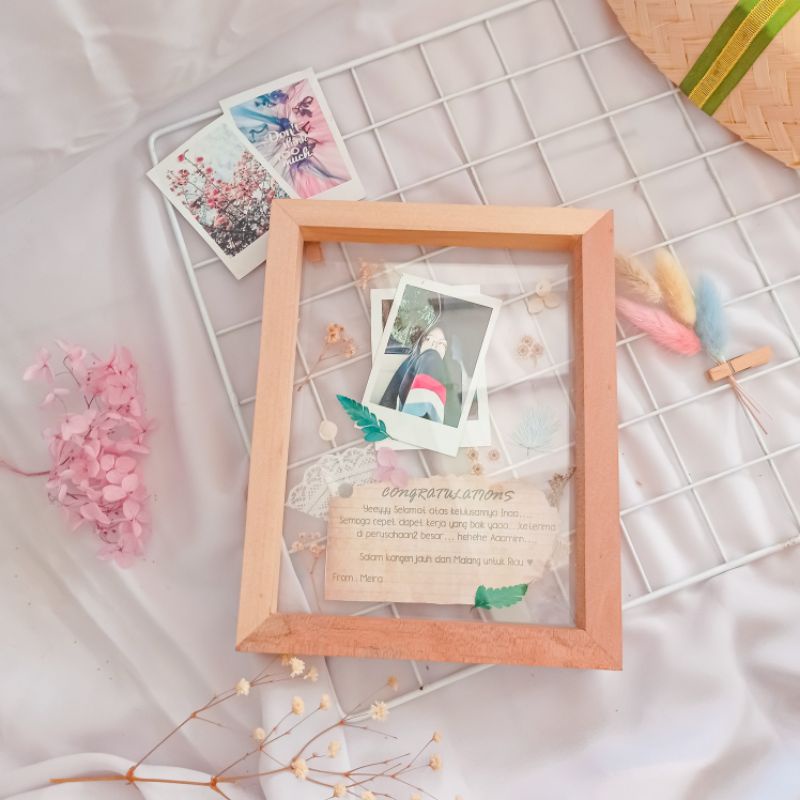FRAME DOUBLE AKRILIK PRESSED FLOWER (6R) MURAH | KADO FRAME DOUBLE GLASS