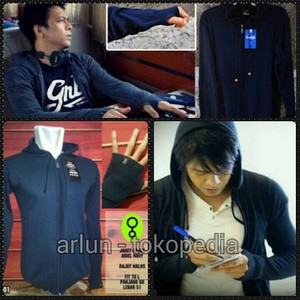 Greenlight Knit hoodie / Jaket rajut Ariel - Navy