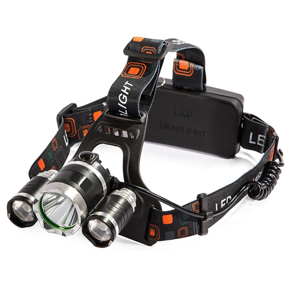 TaffLED Ares Headlamp Headlight 3 LED Cree XM-L T6 + 2 XEP 10000 Lumens L3 Black Grab Medan