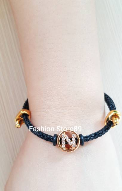 Gelang huruf fashion / gelang abjad / gelang inisial nama lapis emas21