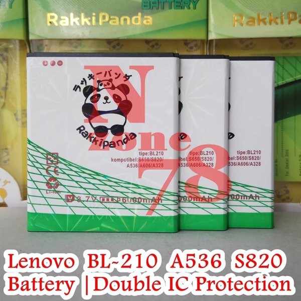 Baterai Lenovo A536 S820 S650 A328 A606 BL210 Double IC Protection
