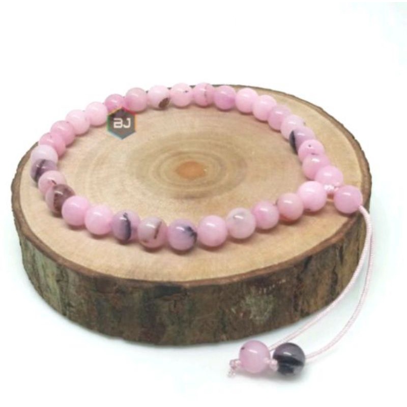 gelang tasbih batu giok ping susu original 6mm
