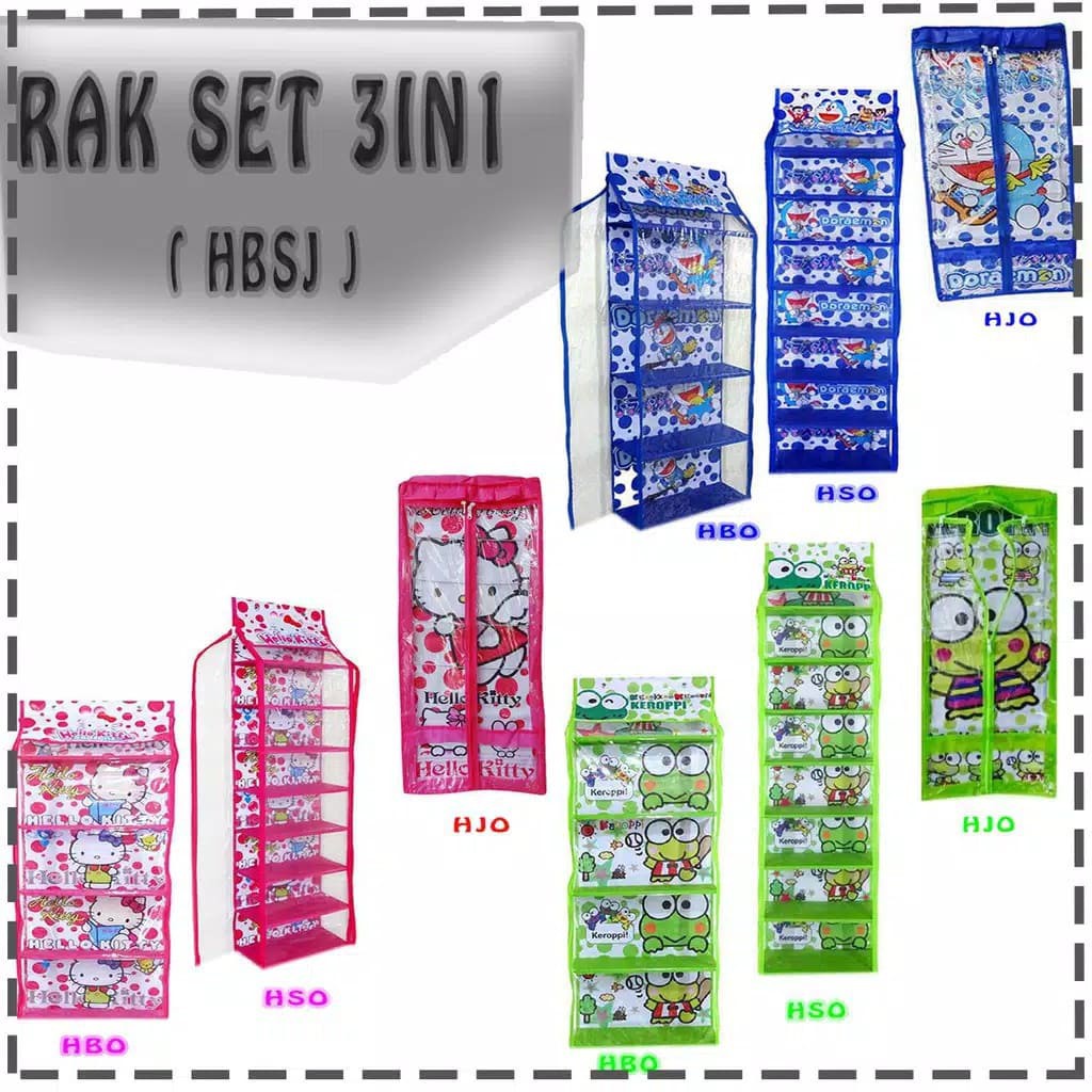 RAK GANTUNG SET 3IN1 (RAK TAS, RAK SEPATU, RAK JILBAB)