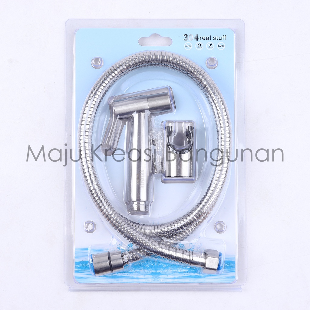 Jet Shower Set Full Stainless SUS 304 Kepala Washer Semprotan Kloset Cebok Kamar Mandi Bidet Toilet