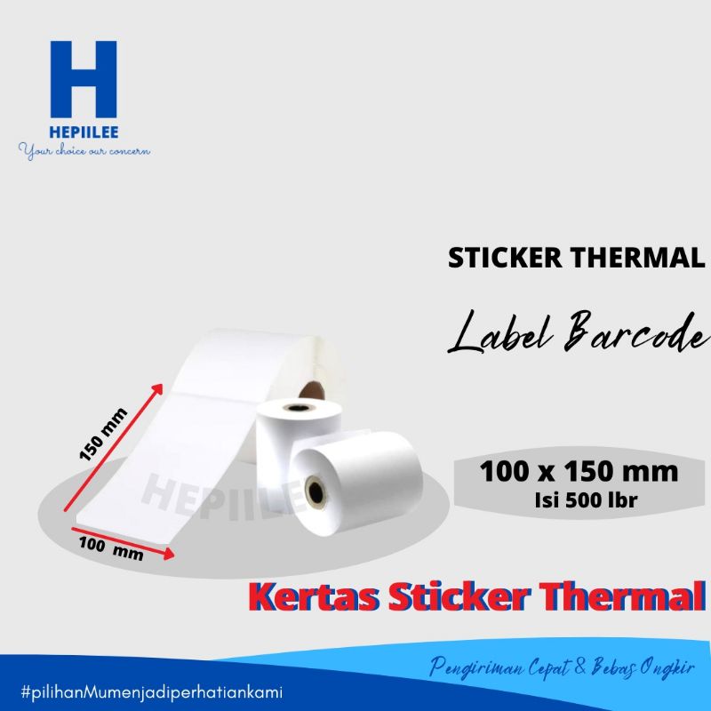 

Kertas Sticker Thermal, Label Bar Code 100x150mm/10×15cm/4×6inch