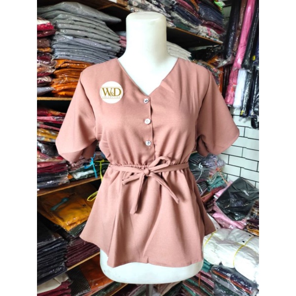 Key - 016 REBECCA Top Moscrepe Halus / Atasan Blouse Wanita / Blouse Wanita Kantor Formal Casual