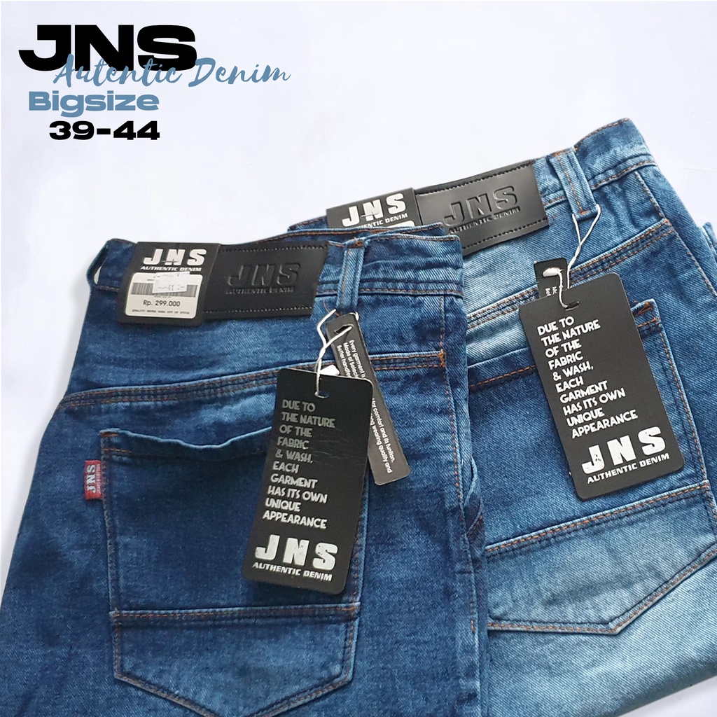 Jeans pria pendek  JNS DENIM jumbo original emba biru Jeans pendek lea 39 sampai 44