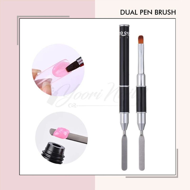 Polygel dual pen 2in1 brush poly gel nail art extension kuku kuas 2 in 1 exten nails