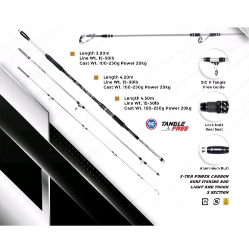 joran pasiran sambung 3 daido pro surfer 390 420