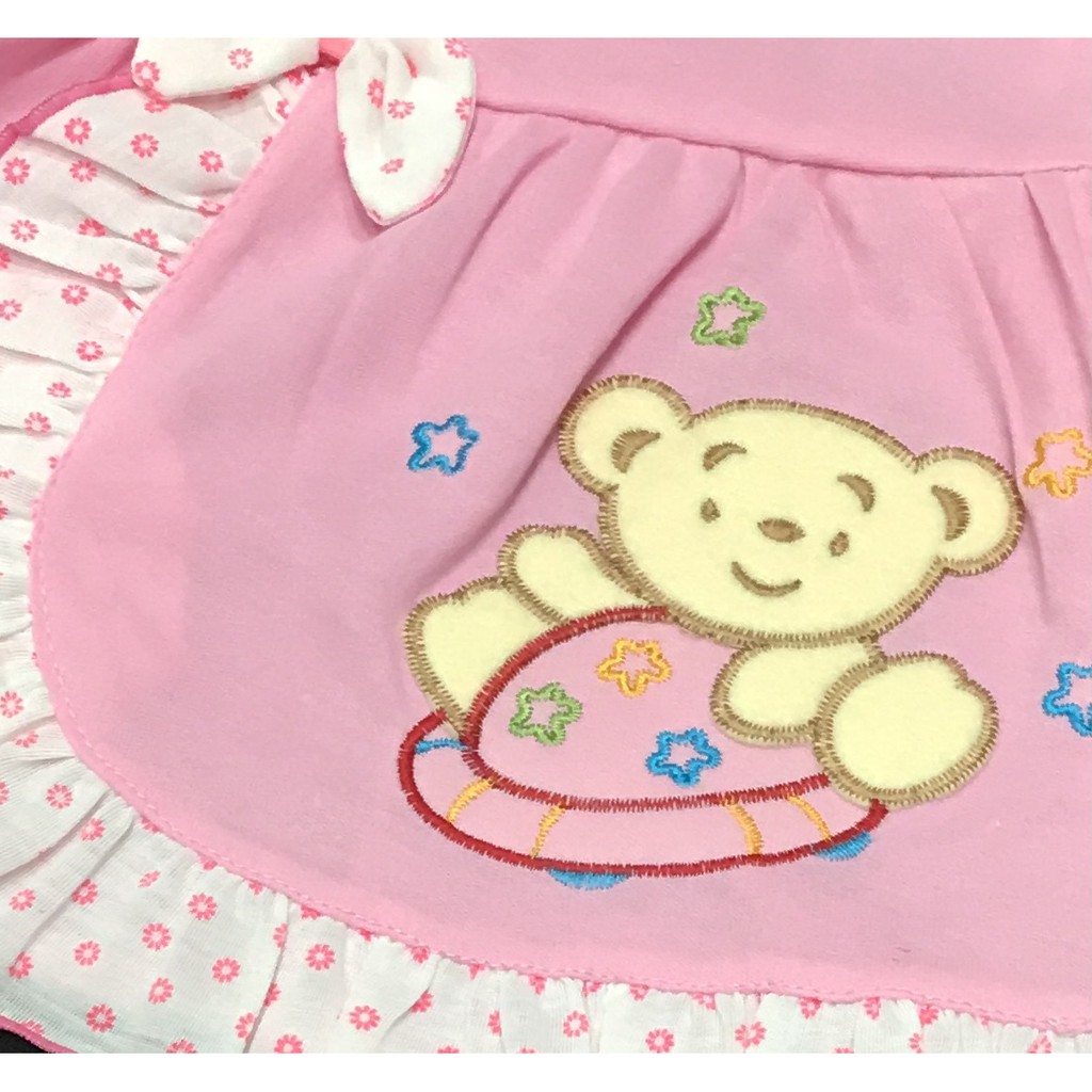 Babysmart - Setelan Baju bayi Perempuan motif BEAR SUSUN PLANET KIDS usia 0 - 6 bulan / Pakaian anak