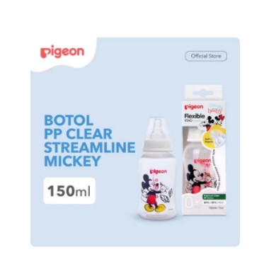 Pigeon Botol PP Clear Streamline Mickey Minnie 150Ml