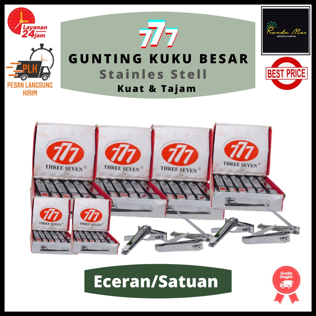 Gunting Kuku 777 Stainles Besar/Jumbo Three Seven Nail Clipper Potongan Kuku Kuat dan Tajam Original