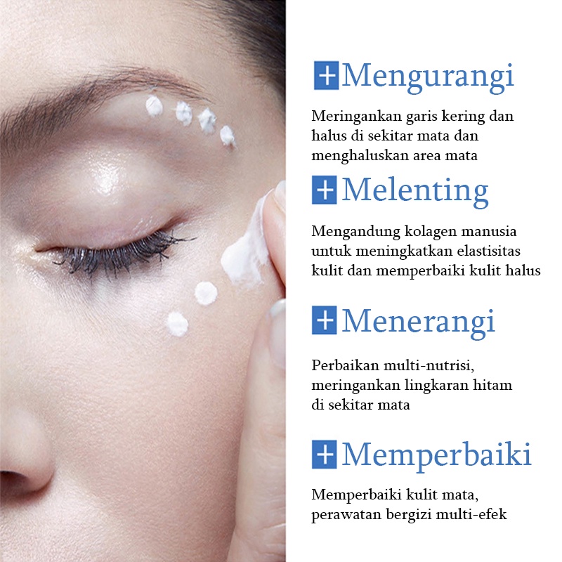 Krim mata Krim mata panda Eye cream Cream mata panda Dark circle eye cream Menyehatkan area mata Lembut dan halus Menyamarkan garis mata dan lingkaran hitam Meringankan kantung mata dan butiran lemak Kurangi efek cahaya biru