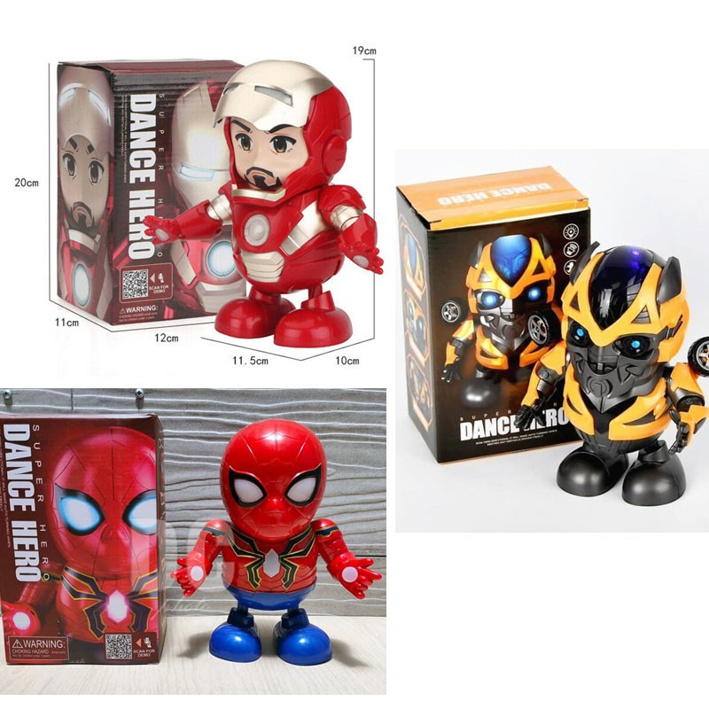 Mainan Robot Anak Ironman Joget Ironman , Spiderman Hero Dance