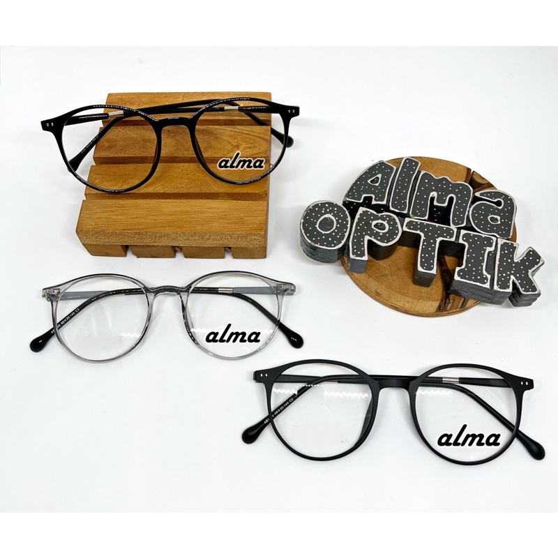 kacamata bisa dengan lensa BLUESACROMIC, BLUECROMIC, BLUERAY, PHOTOCROMIC, BLUESATIN | optik alma