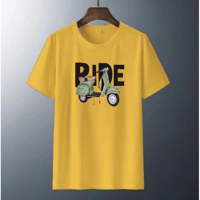 Kaos pria ride vespa baju oblong unisex atasan lengan pendek baju distro