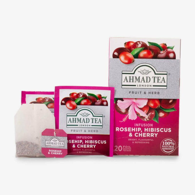 

AHMAD TEA Rosehip, Hibiscus, Cherry Infusion 20 Teabags