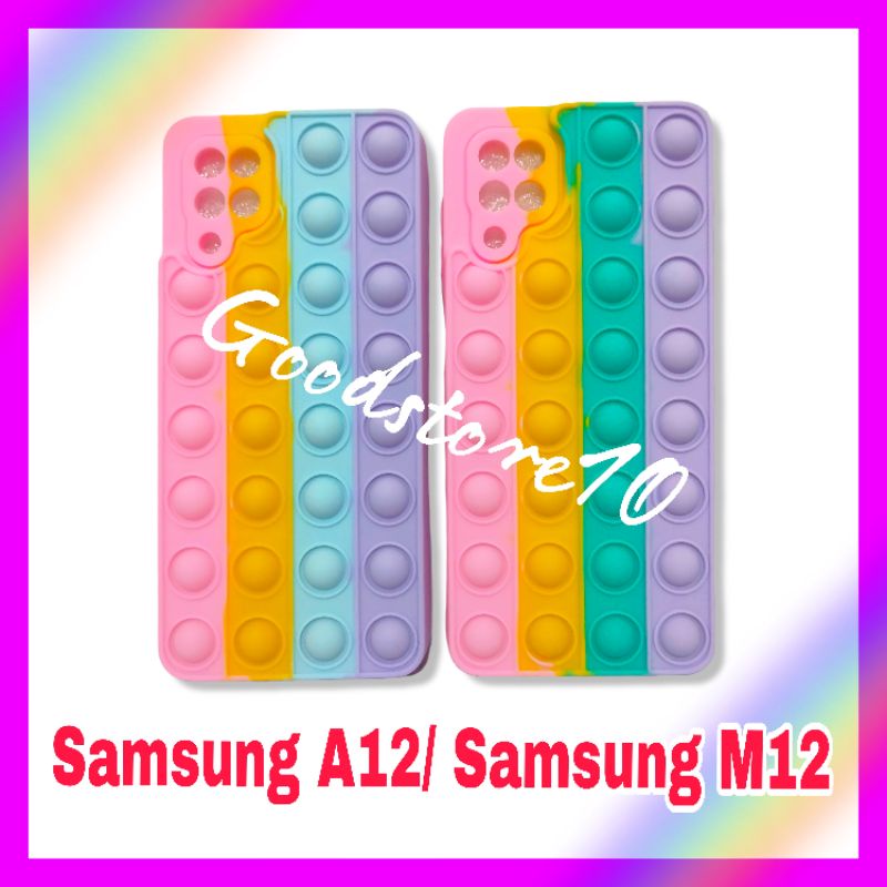 Samsung A12 M12 Case Pop IT 3D Softcase Rainbow Lembut Tebal Pro camera Terbaik
