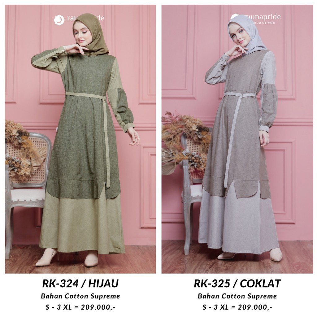 BAJU GAMIS RAUNA RK324 RK325 LEBARAN 2022