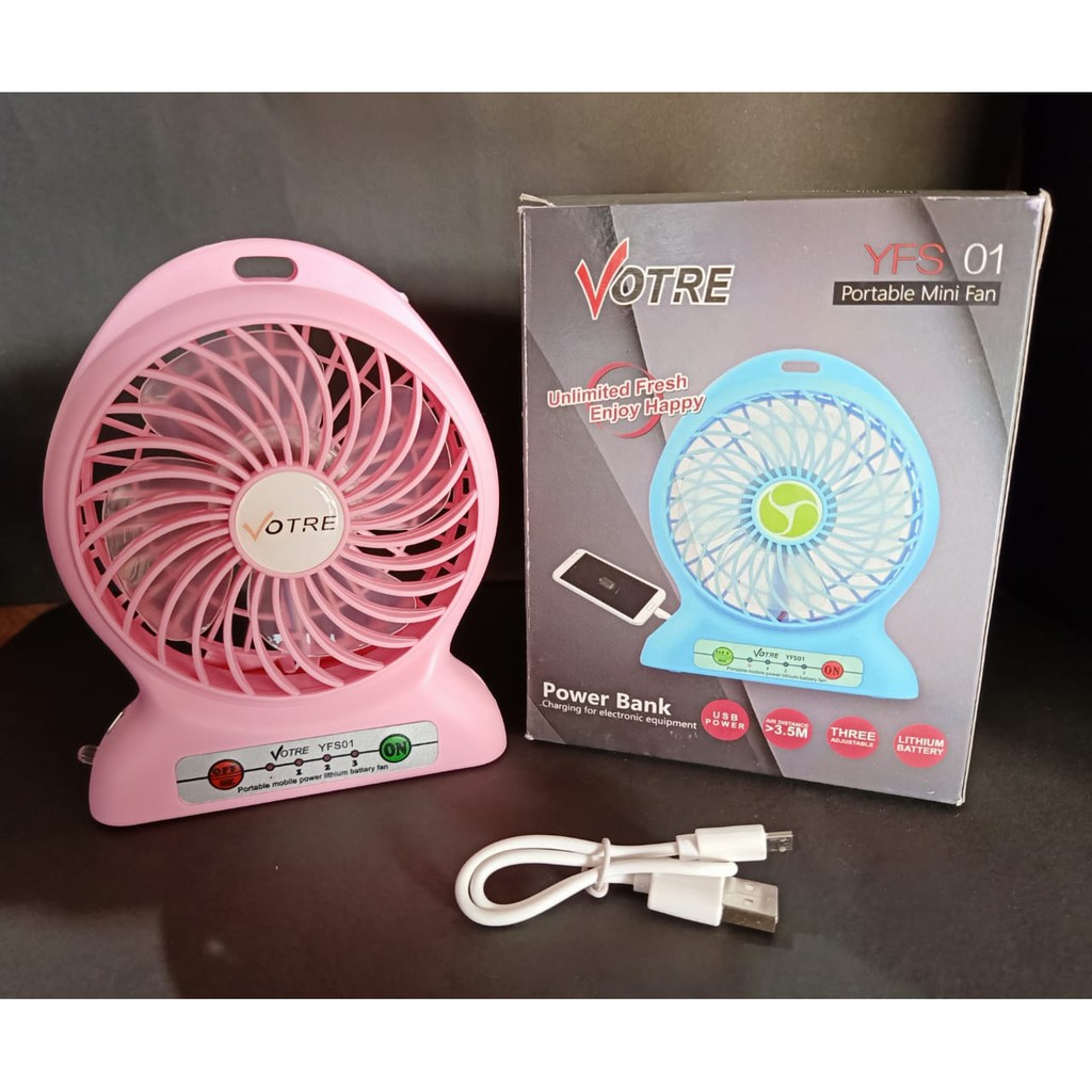 Kipas Angin Mini POWERBANK Duduk Votre Advance PB Portable YFS-01