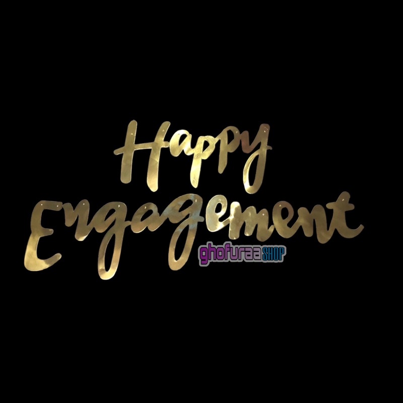 bunting flag happy engagement latin gold Banner engagement dekorasi pesta lamaran