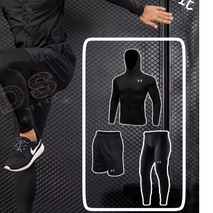 Paket 3in1 Manset Hoodie / Baselayer Hoodie / Manset Hoodie Olahraga