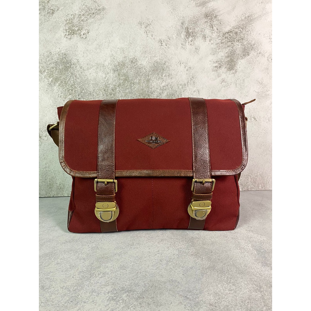 Tas Selempang Kerja Kantor Laptop 14 inch Postman Vintage Kanvas Kulit Colorado Eastmovin