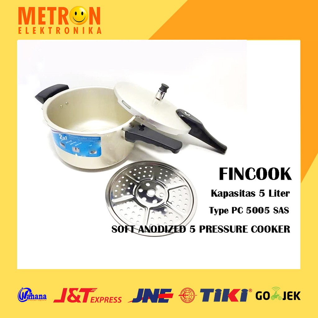 FINCOOK PC 5005 SAS SOFT ANODIZED 5 PRESSURE COOKER 5 L / FINCOPC5005AS