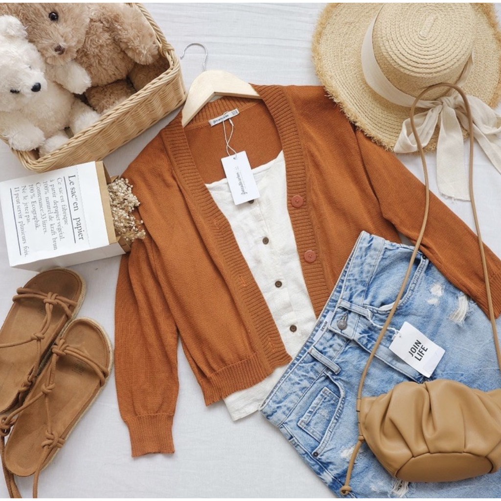 Bailey Cardi RIB / cardigan Wanita /crop milenia /bailey RIB-2