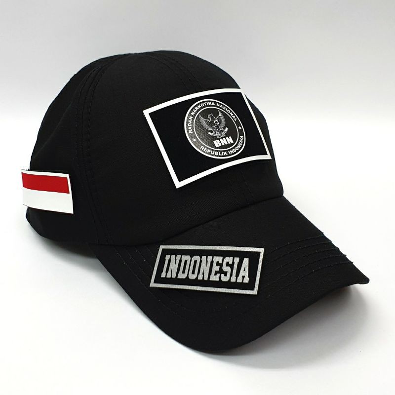 Topi Logo BNN Model PDL Tactical Premium Quality Free 3 Emblem Patch Prepetan Perekat Velkro