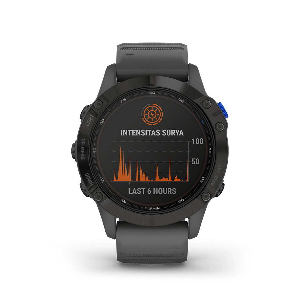 Garmin Fenix 6 Pro Solar Edition Black with Slate Grey Band Original Garansi Resmi TAM 2 Tahun