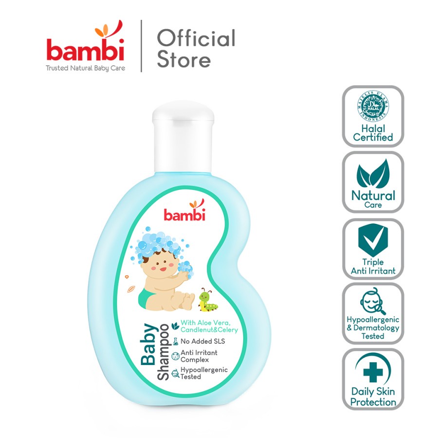 Bambi baby Shampoo Aloe Vera, Candlenut &amp; Celery 100ml