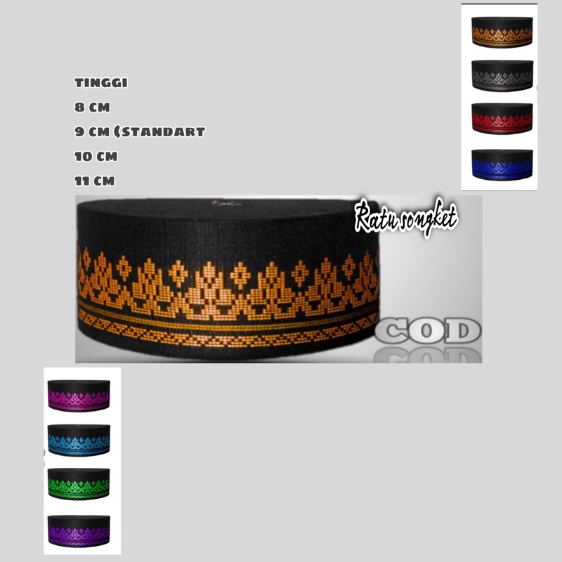 kopiah/peci songket batu bara