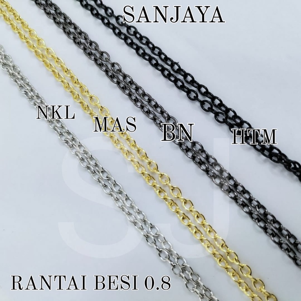 RANTAI NURI 0.8 PER PACK 100M / RANTAI BAHAN KALUNG / RANTAI BAHAN GELANG / RANTAI METERAN / RANTAI BAHAN AKSESORIS / VARIASI RANTAI BESI 0.8