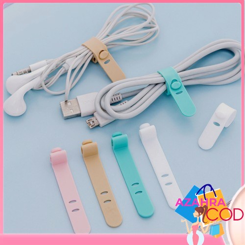 AZAHRA Pengikat Kabel Silikon Macaron Tie Strap Wrap Perapih Kabel Charger Earphone