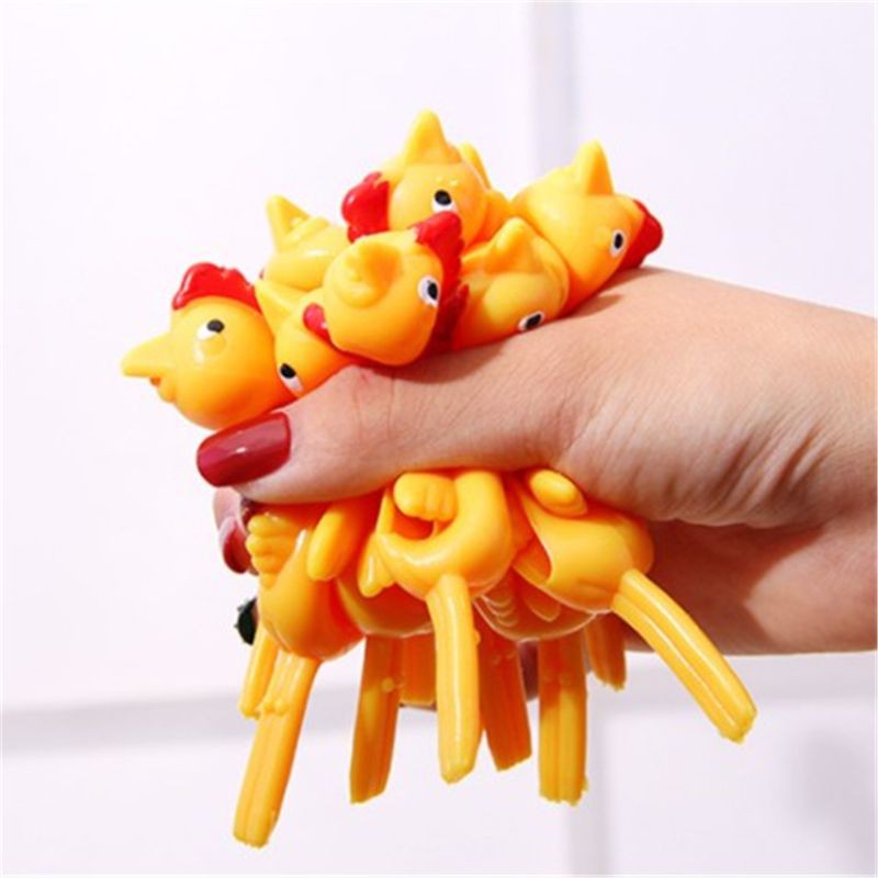 Mary 3PCS Finger Birds Fun Novelty Toys Funny Joke Rubber Chicken Stretchy Flying Turkey Party Favors