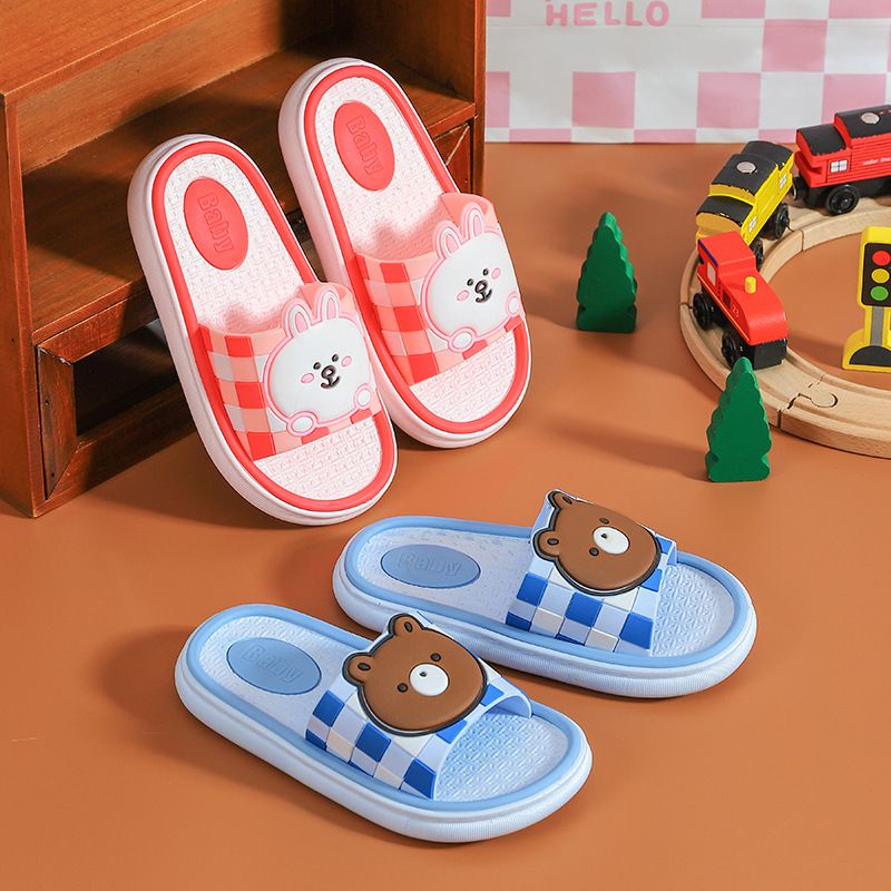 [littlecrab] Sandal Anak Brown Kelinci Kids Sandal High Quality Biru Hijau Pink Beruang Rabbit Sandal Selop Berkualitas Sandal Selop Anak Motif Lucu Unik Soft Color Kid Shoes Anti Slip Korean Style