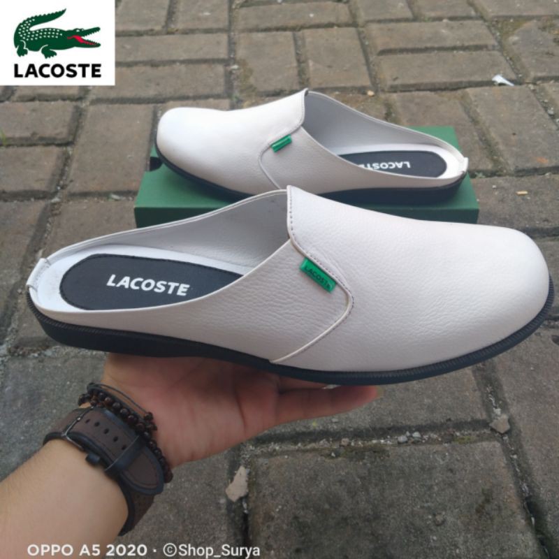 BIG SALE !!! SEPATU Kulit Kalep Best Seller LACOSTE LS. 02 ORIGINAL | Sepatu Slop Tutong Pria