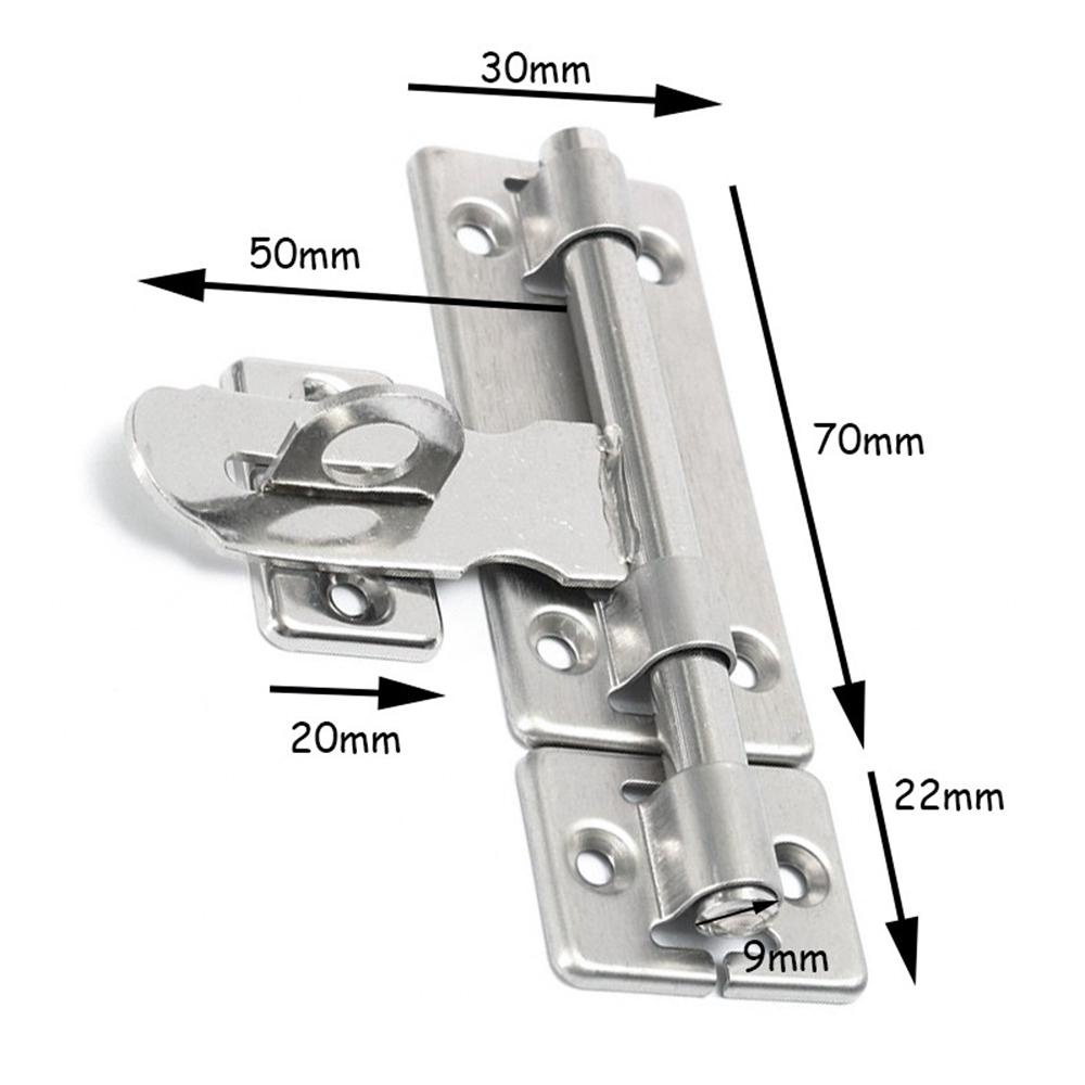 [Elegan] Barrel Bolt 4inch Untuk Mengunci Pintu Jendela Stainless Steel Bagian Hardware Pengaman Gerbang Kunci Anti-Pencurian