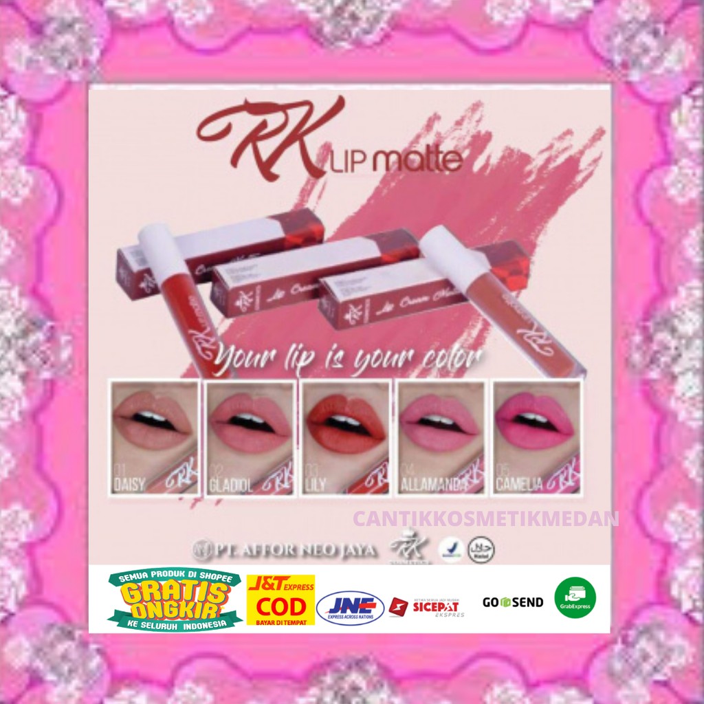 RK KOSMETIK LIP MATTE LIP CREAM LIPSTIK TAHAN LAMA AMAN BPOM