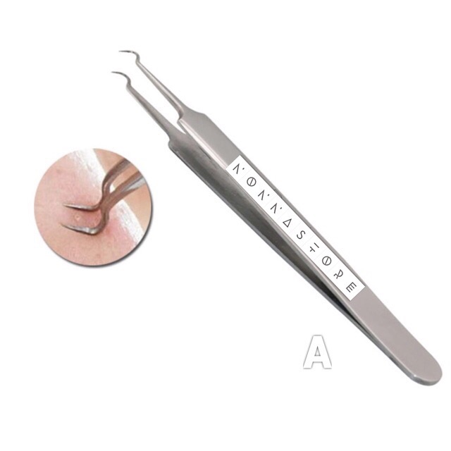 Acne Needle Tweezers Black Head Pimples Removal - Pinset Pencetan Jerawat Komedo STAINLESS